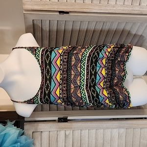 Forever 21 brand geometric print multi color cropped cami / tank top